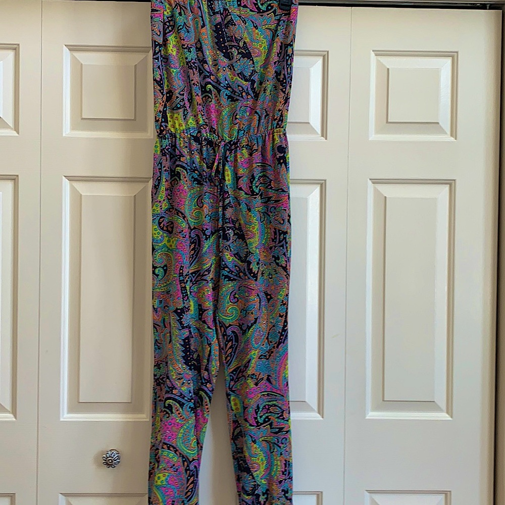 Le Gali Paisley strapless jumpsuit.